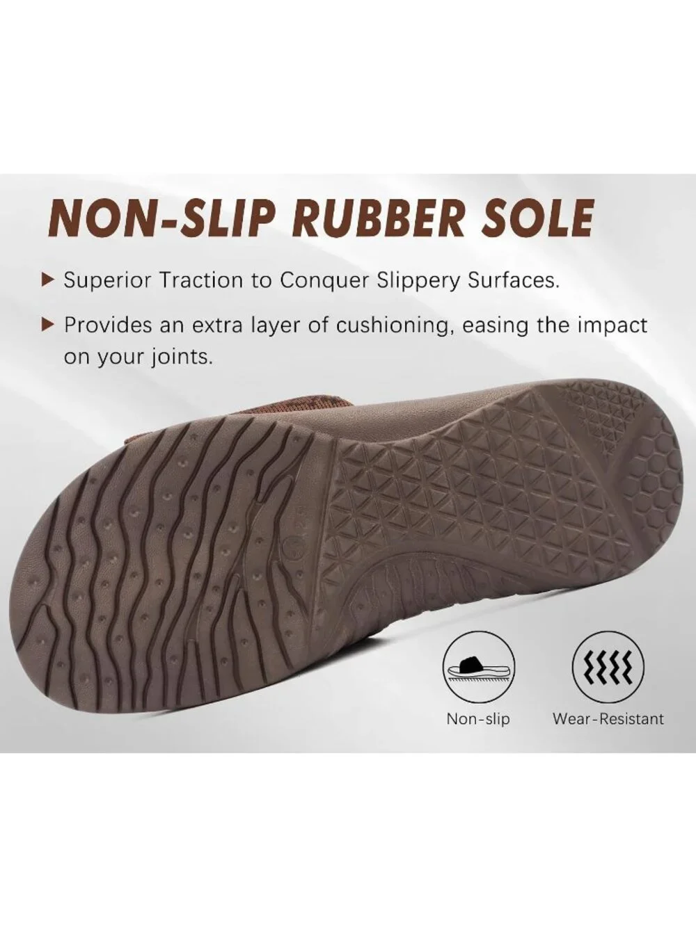Men's Brown Arch Support Sport Slides Open Toe Adjustable Orthotic Sandal Shoes